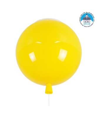 GLOBOSTAR® BALLOON 00651 Παιδικό Φωτιστικό Οροφής με Ντουί 1 x E27 AC 220-240V IP20 - Κίτρινο - Μ30 x Π30 x Υ33cm